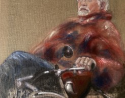 Albert op de ligfiets. 