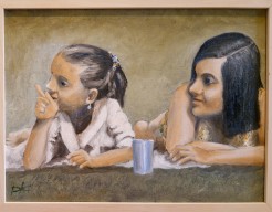 in de zon op de ligweide van t zwembad 1/3