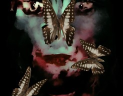 Gezicht met vlinders