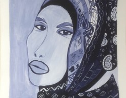 Still bleu with open eyes