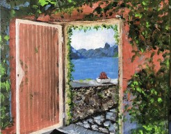 Doorkijkje naar meer van Lugano