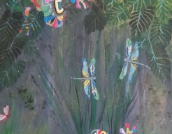 Colorful Hungry frogs