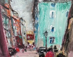 Lady in pink in Krakow 