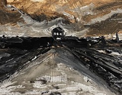 Lady in pink op het selectie-perron