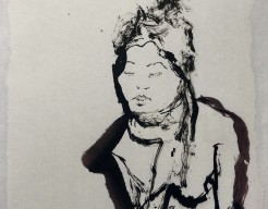 Model in inkt sumi-e 