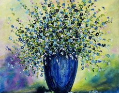 Vaas met blauwe bloemen