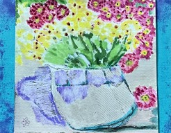 a basket full of flowers 