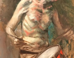 Torso van Lucian Freud, de trom van de Vooruitgang slaand