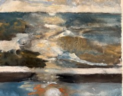 Zon’s opgang licht over het droogvallend wad 