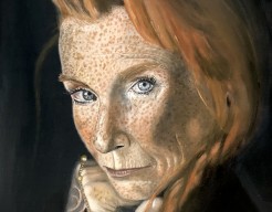 Portret vrouw met mouwtje