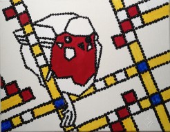 Robin Mondriaan style titel "Lef"