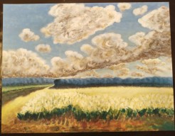 Landschap in acryl 