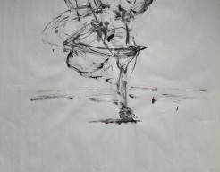 Beweging in zwarte inkt - Sumi e