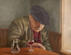 Eenzame man in een cafe. 