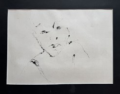 Model verstilt in zwarte inkt op rijstpapier - Sumi e 