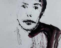 Naar model van een boerenvrouw in inkt