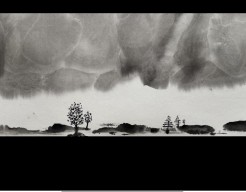 Dreigend weer in zwarte inkt