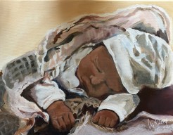 Kleinzoon paar uur na de geboorte 