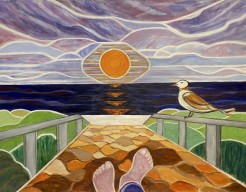 Zonsondergang op het strand