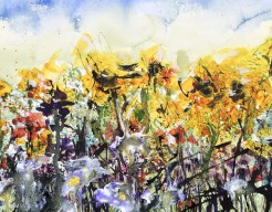 Fleurige akker randen.