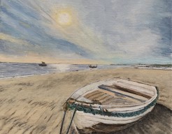 Bootje op het strand.