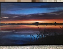 Zonsondergang op het meer