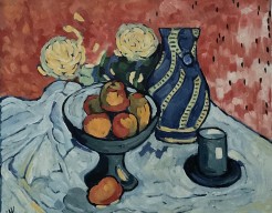 Nature morte avec Vase décoré en bleu