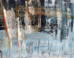 Winterijs in een bos