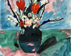 Vaas met bloemen studie