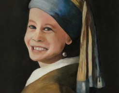 My girl with a pearl. (een creatieve pastel tekening.) 