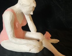 Peinzende vrouw, in progress