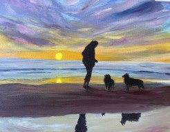 Wandeling op het strand. 