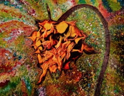 "Verwelkte zonnebloem"