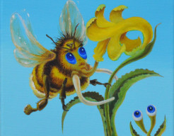 Mammoethommel met narcis