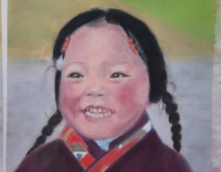 meisje Mongolie steppe landschap