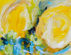 When Life gives you Lemons - abstract schilderij op papier