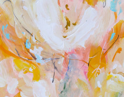 Delicate Daisies - klein abstract schilderij