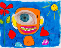 My 5 year old can do that - red flower (schilderij)