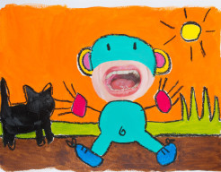 My 5 year old can do that - black cat (schilderij)