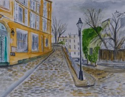 Een straatje in Montmartre Parijs