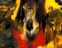 Vrouw dansend bij het kampvuur 