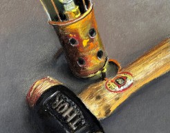 Antieke looplamp en hamer