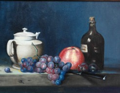 Stilleven met Wit Theekan en Fles