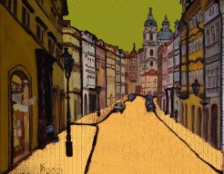 Street View of Prague edited in yellow