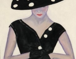 Vrouw met stippenhoed