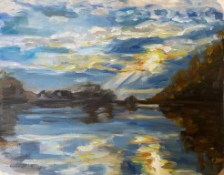 Winteravond op het water