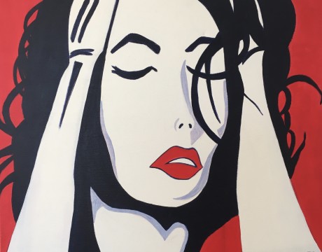 Portret van vrouw met ogen dicht