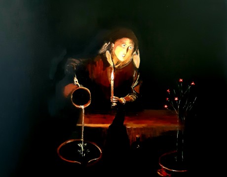 Jonge vrouw met kruik