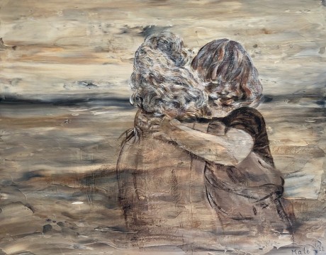 Sanne en Thijme op het strand