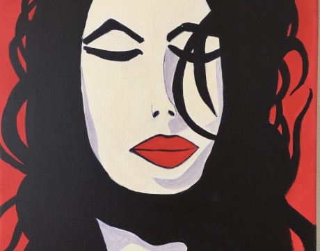 Vrouw met ogen dicht